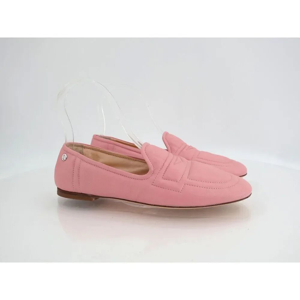 AGL Cher Stitch Loafers Womens 36 6 Pink leather Quilted Slip On Comfy Shoes